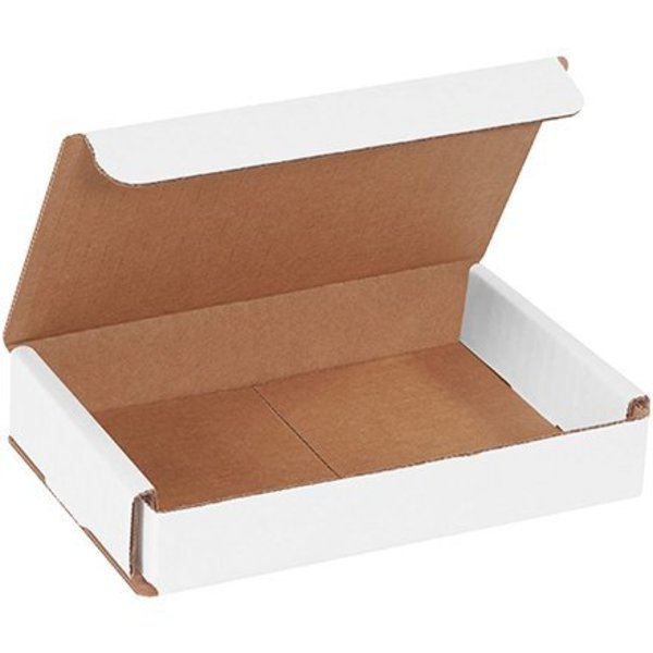 Box Packaging Corrugated Mailers, 6"L x 4"W x 1"H, White M641